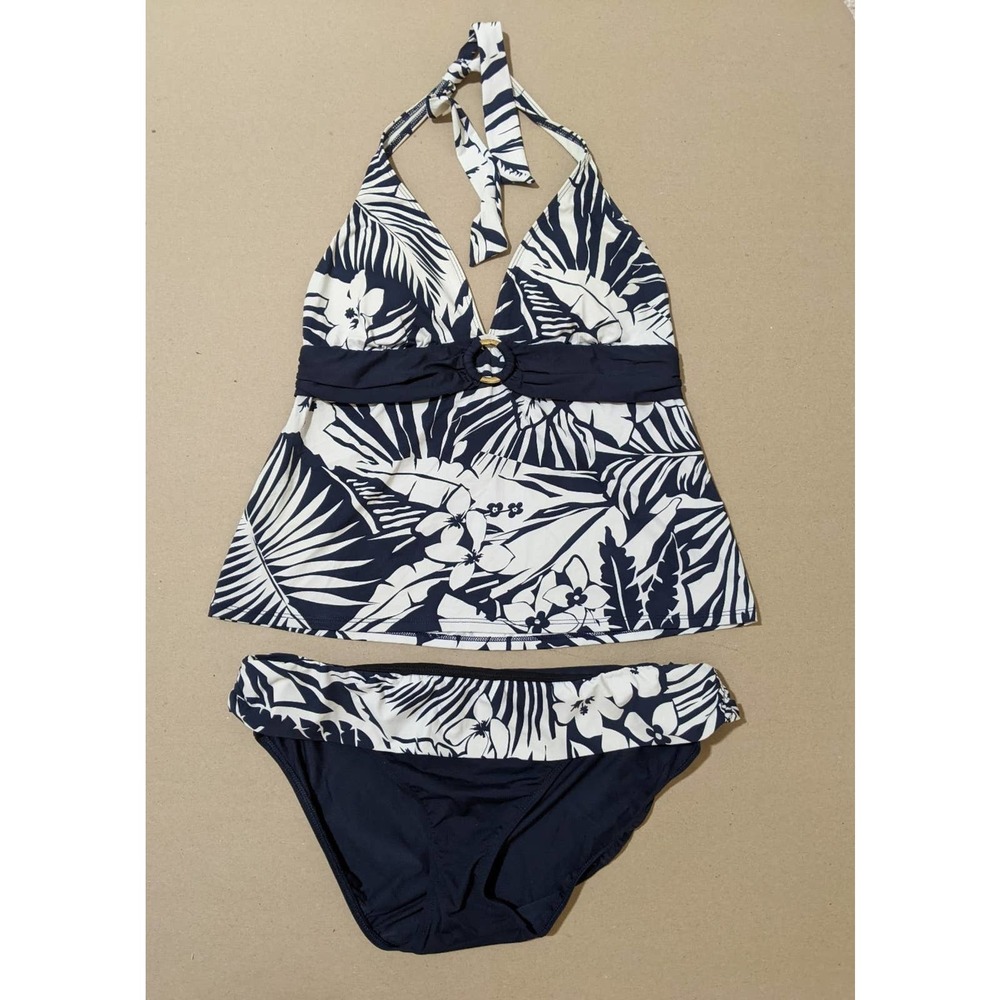 Ralph Lauren Navy and White Bikini Set
